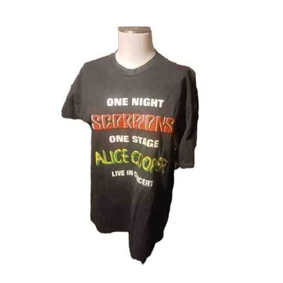 Vintage single stitch tour tee scorpions Alice cooper 1996 extra large - Picture 1 of 3